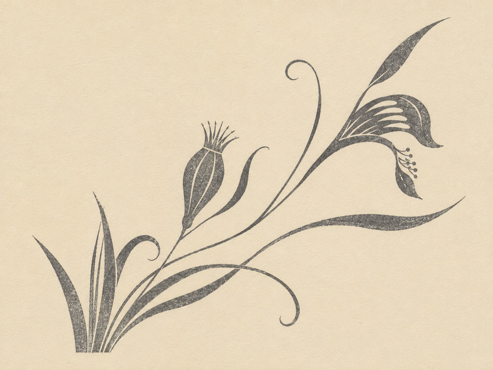 charcoal botanical: japandi line, charcoal black ink stem, neutral cream bedroom