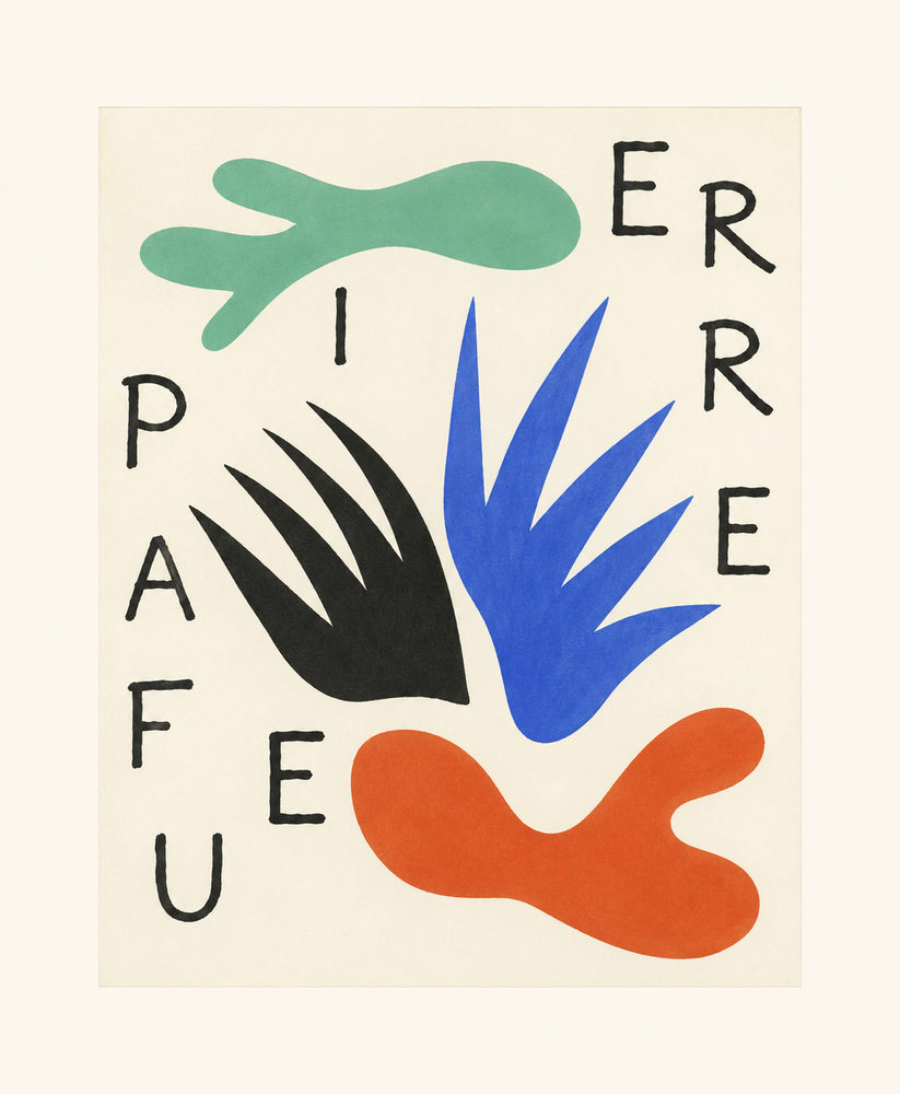 cutout collage: abstract shapes, colorful mid century collage, modern eclectic