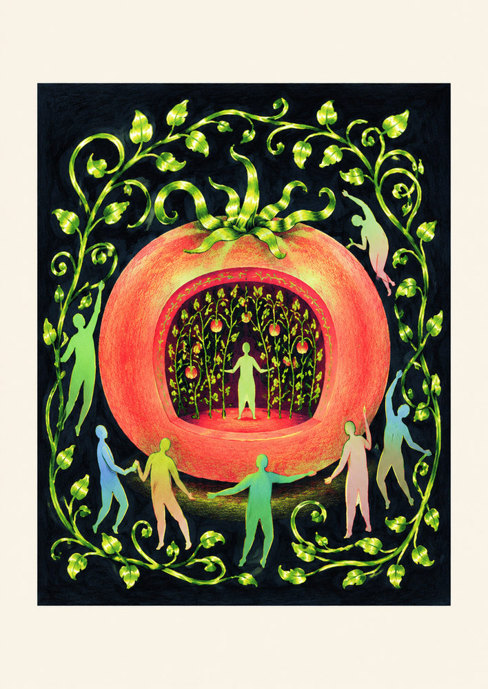 tomato dance: whimsical folk garden