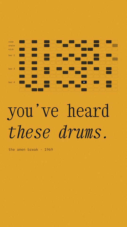the cover of story 007: these seven seconds of drums are in 7,000 songs