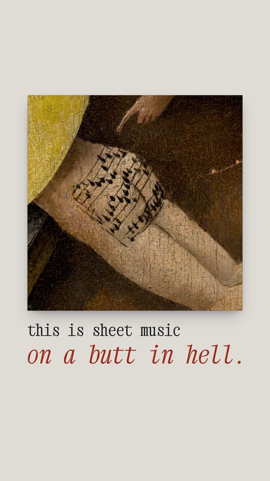the cover of story 004: there’s a song painted on this man’s backside, in hell