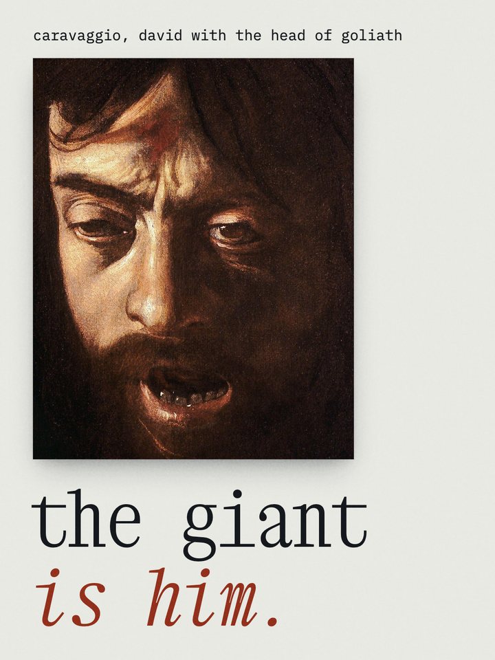 the cover of story 012: caravaggio painted his own severed head