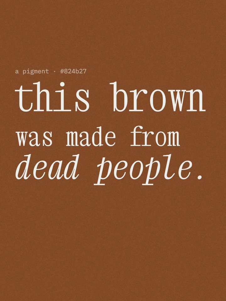 the cover of story 001: this paint was made from dead people