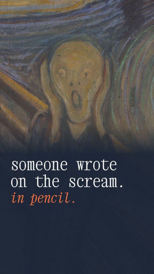 the cover of story 008: someone wrote on the scream, in pencil