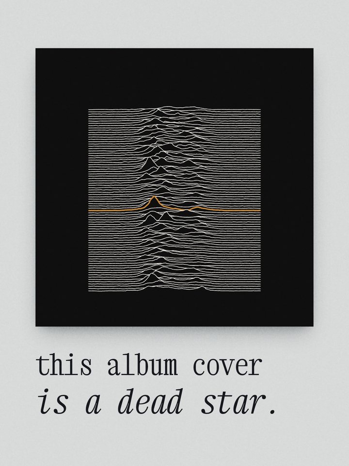 the cover of story 003: this album cover is a graph of a dead star