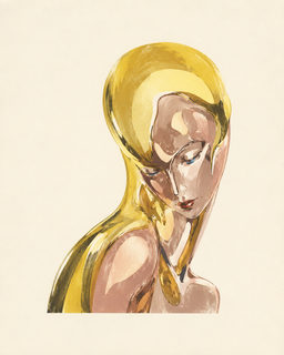 gold deco bust