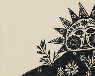 linocut sun